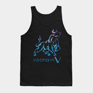 Vintage Bull Market Vechain VET Coin To The Moon Crypto Token Cryptocurrency Wallet Birthday Gift For Men Women Kids Tank Top